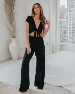 Nikki Ribbed Wrap Tie Jumpsuit - Black - FINAL SALE -clothes Sales ribbedwraptiejumpsuitblack28