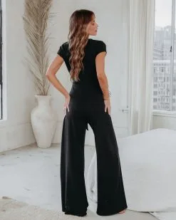 Nikki Ribbed Wrap Tie Jumpsuit - Black - FINAL SALE -clothes Sales ribbedwraptiejumpsuitblack42