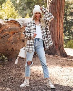 Rydell Plaid Button Down Shacket - FINAL SALE -clothes Sales rydellplaidbuttondownshacket1