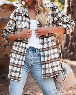 Rydell Plaid Button Down Shacket - FINAL SALE -clothes Sales rydellplaidbuttondownshacket36