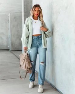 Rydian Cotton Frayed Corduroy Shacket - Pale Sage - FINAL SALE 16 Rydian Cotton Frayed Corduroy Shacket - Pale Sage - FINAL SALE -clothes Sales rydiancottonfrayedcorduroyshacketpalesage1