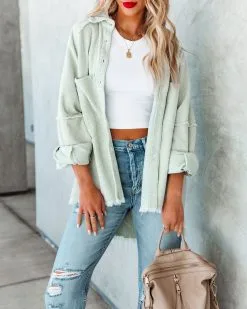 Rydian Cotton Frayed Corduroy Shacket - Pale Sage - FINAL SALE 15 Rydian Cotton Frayed Corduroy Shacket - Pale Sage - FINAL SALE -clothes Sales rydiancottonfrayedcorduroyshacketpalesage29