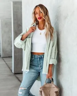 Rydian Cotton Frayed Corduroy Shacket - Pale Sage - FINAL SALE 13 Rydian Cotton Frayed Corduroy Shacket - Pale Sage - FINAL SALE -clothes Sales rydiancottonfrayedcorduroyshacketpalesage31