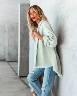 Rydian Cotton Frayed Corduroy Shacket - Pale Sage - FINAL SALE 20 Rydian Cotton Frayed Corduroy Shacket - Pale Sage - FINAL SALE -clothes Sales rydiancottonfrayedcorduroyshacketpalesage36