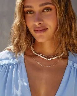 Sirena Layered Pearl Necklace - Gold