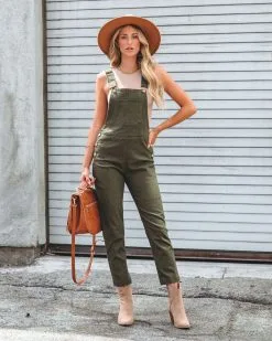 Stargazer Cotton Overalls - Olive - FINAL SALE -clothes Sales stargazercottonoverallsolive12