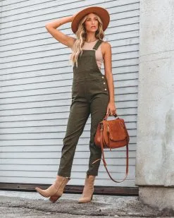 Stargazer Cotton Overalls - Olive - FINAL SALE -clothes Sales stargazercottonoverallsolive82
