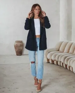 Stellaluna Textured Pocketed Blazer - Navy - SALE -clothes Sales stellalunatexturedpocketedblazernavy1797