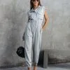 Stronger Than Ever Pocketed Jumpsuit - Heather Grey - FINAL SALE