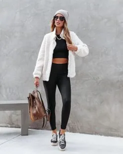 Suddenly Cozy Pocketed Sherpa Jacket - Cream - FINAL SALE -clothes Sales suddenlycozypocketedsherpajacketcream16