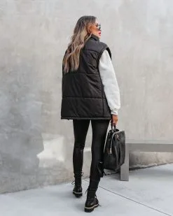 Sutton Pocketed Puff Vest - Black - FINAL SALE -clothes Sales suttonpocketedpuffvestblack55