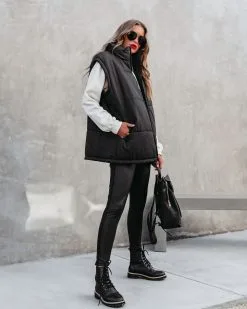 Sutton Pocketed Puff Vest - Black - FINAL SALE -clothes Sales suttonpocketedpuffvestblack99