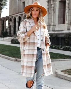 Tarrytown Pocketed Plaid Coat - Taupe - FINAL SALE 12 Tarrytown Pocketed Plaid Coat - Taupe - FINAL SALE -clothes Sales tarrytownpocketedplaidcoattaupe32