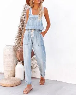 Tommy Tencel Pocketed Drawstring Overalls 12 Tommy Tencel Pocketed Drawstring Overalls -clothes Sales tommytencelpocketeddrawstringoveralls44