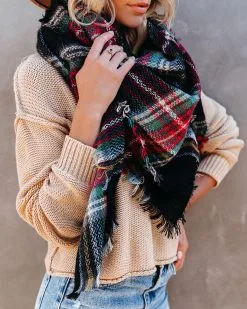 Total Eclipse Plaid Blanket Scarf - FINAL SALE -clothes Sales totaleclipseplaidblanketscarf6