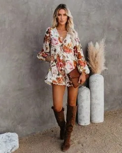 Upwind Floral Pocketed Crochet Romper - FINAL SALE -clothes Sales upwindfloralpocketedcrochetromper06