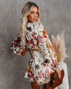 Upwind Floral Pocketed Crochet Romper - FINAL SALE -clothes Sales upwindfloralpocketedcrochetromper09