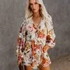 Upwind Floral Pocketed Crochet Romper - FINAL SALE
