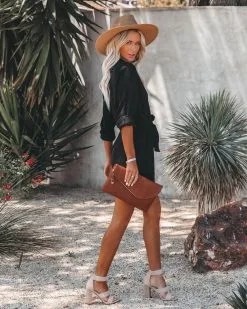 Valery Cotton Pocketed Button Down Romper - Black - LAST CHANCE -clothes Sales valerycottonpocketedbuttondownromperblack45