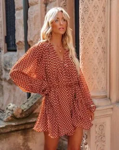 Viera Polka Dot Pleated Romper - Brown - FINAL SALE 11 Viera Polka Dot Pleated Romper - Brown - FINAL SALE -clothes Sales vierapolkadotpleatedromperbrown28