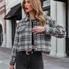 West Coast Plaid Cropped Shacket - FINAL SALE