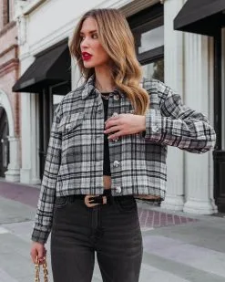 West Coast Plaid Cropped Shacket - FINAL SALE