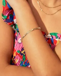 Ximena Herringbone Rhinestone Bracelet - Gold -clothes Sales ximenaherringbonerhinestonebraceletgold11