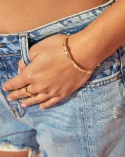 Ximena Herringbone Rhinestone Bracelet - Gold -clothes Sales ximenaherringbonerhinestonebraceletgold31