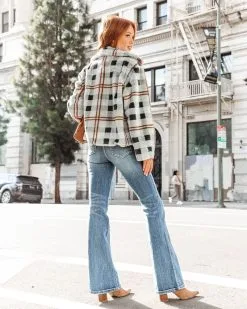 Yosemite Adventures Plaid Pocketed Teddy Jacket - Sage - FINAL SALE -clothes Sales yosemiteadventuresplaidpocketedteddyjacketsage90