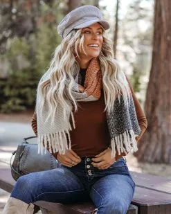 Zabel Striped Fringe Scarf - FINAL SALE 9 Zabel Striped Fringe Scarf - FINAL SALE -clothes Sales zabelstripedfringescarf3