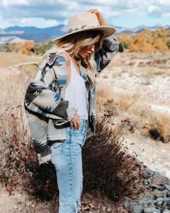 Zion Distressed Button Down Shacket - Teal - FINAL SALE -clothes Sales ziondistressedbuttondownshacketteal29